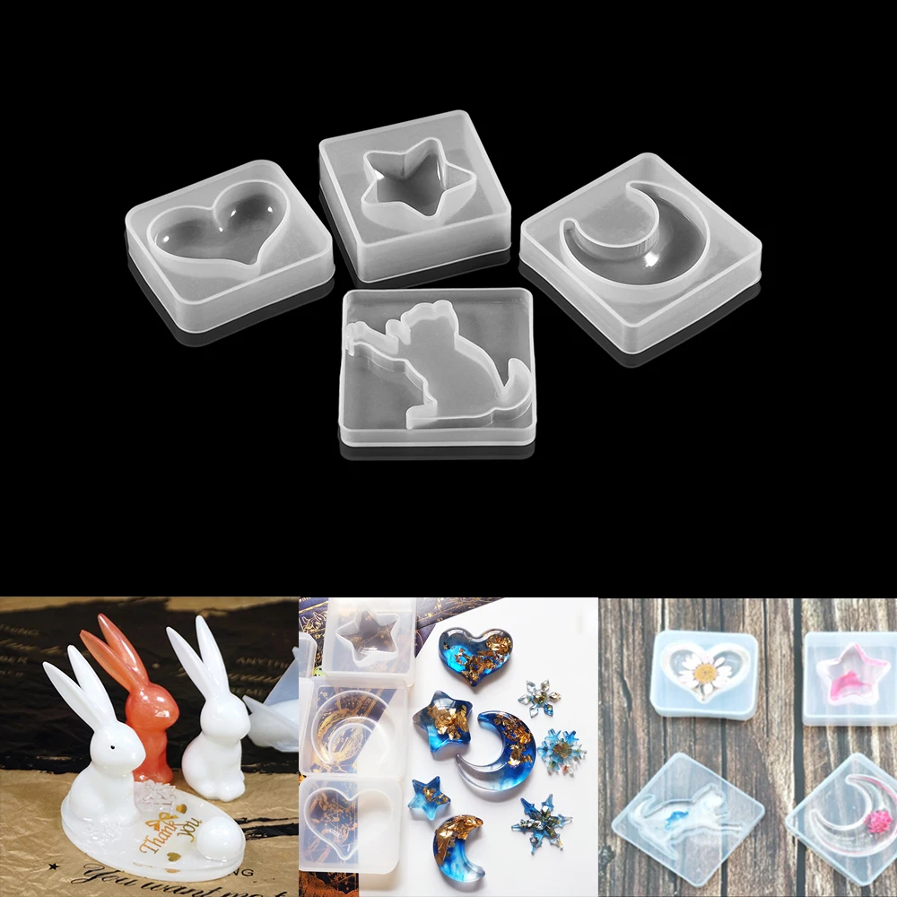 Top Trends: Liquid Silicone Mold For DIY Resin Decorative Craft Moon Star Heart Rabbit Epoxy UV Resin Molds For Pendants Jewelry Making Tool Shoppable Styles