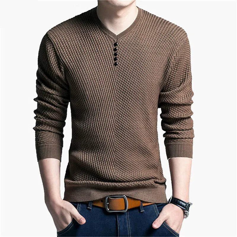 Top Trends: Hot Sale Solid Color Pullover Men V Neck Men Sweater Casual Long Sleeve Brand Mens Sweaters High Quality Wool Cashmere Sweaters Shoppable Styles