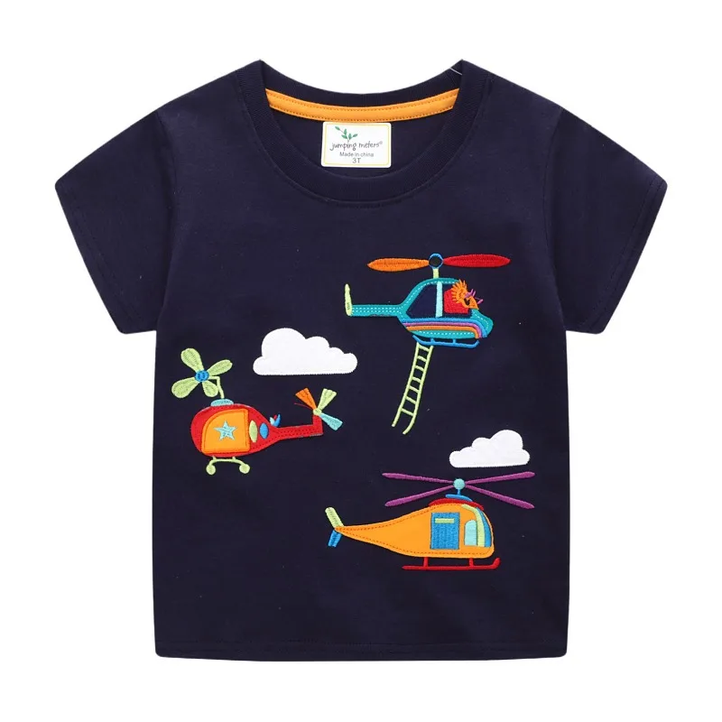 Top Trends: Jumping Meters New Arrival Boys T Shirts For Summer Cotton Cartoon Aircraft Embroidery Toddler Kids Tees Baby Tops Clothes Shoppable Styles