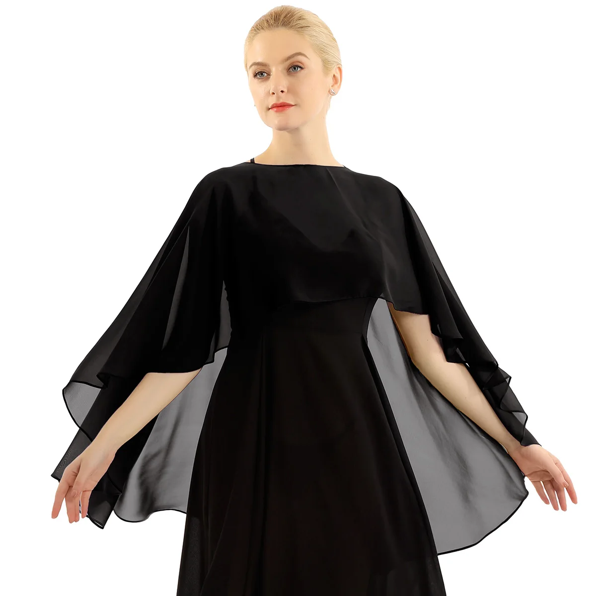 Top Trends: Women Chiffon Capes Shawl Ladies Evening Wedding Party Capes Shrug Ladies Bridal Lightweight Long Shawl And Wraps Dress Cover Up Shoppable Styles