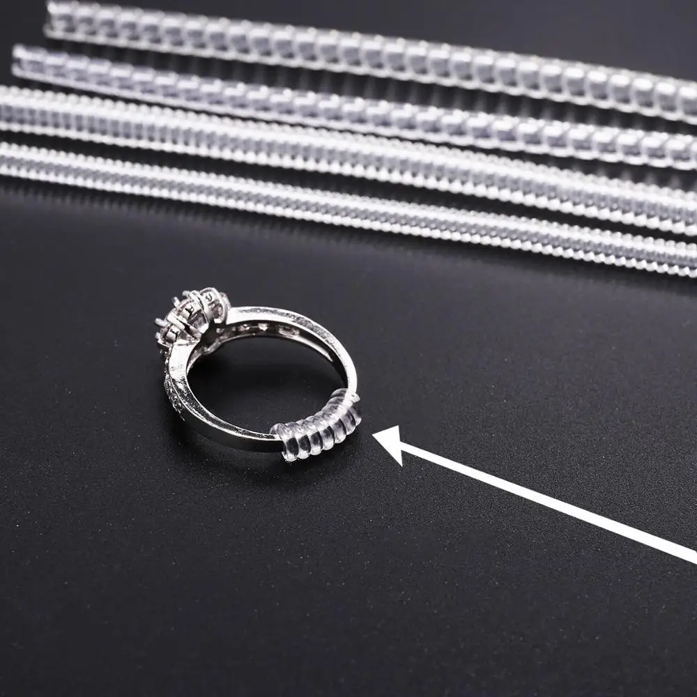 Top Trends: 4pcs / lot Transparent Spiral Based Ring Tools Spring Coil Ring Size Adjuster Guard Tightener Reducer Resizing Tool For Jewelry Shoppable Styles