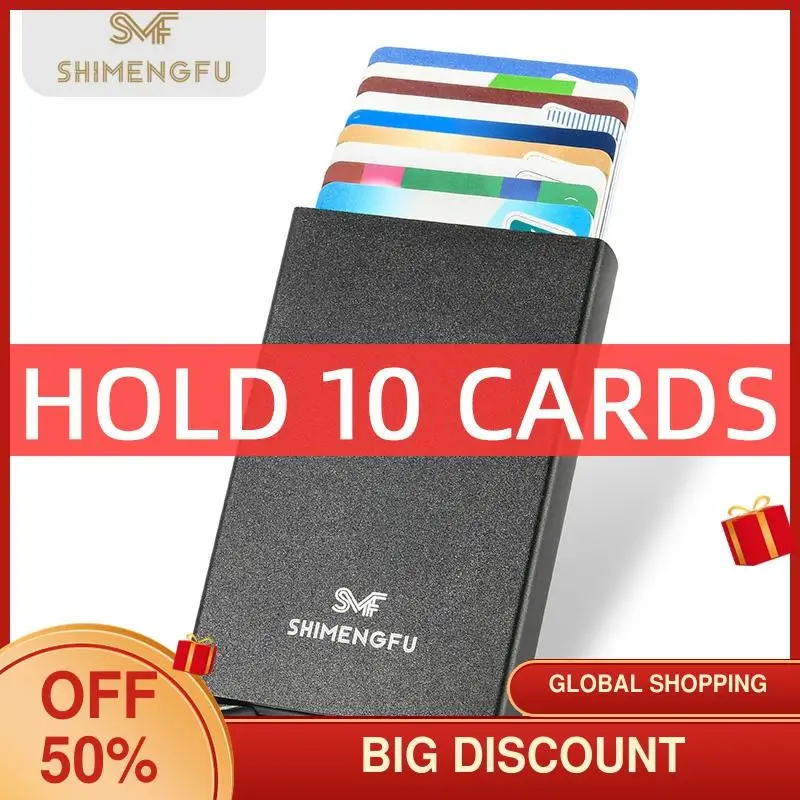 Top Trends: KEMY Rfid Credit Card Holder Slim Thin Pop Up Smart Wallets Men Women Business Bank Cardholder Aluminum Metal Card Pocket Case Shoppable Styles