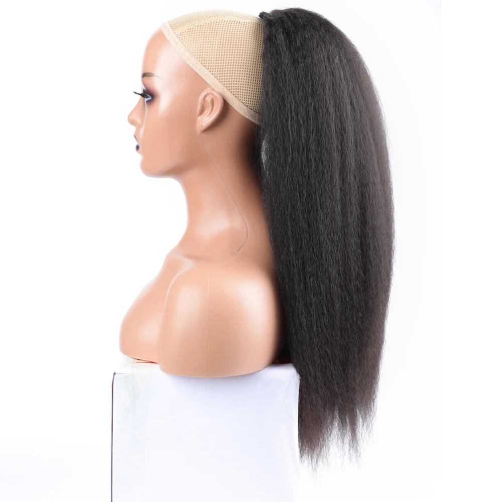 Top Trends: High Puff Afro Kinky Straight Ponytail Synthetic Black Woman Hair Drawstring Ponytail Long Hair Extension Ponytail For Women Shoppable Styles