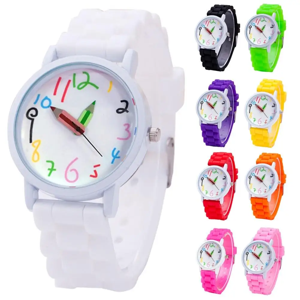 Top Trends: 2021 Fashion Children Kids Arabic Numerals Pencil Analog Display Quartz Wrist Watch Kids Children Relogio Digital Horloges Manne Shoppable Styles