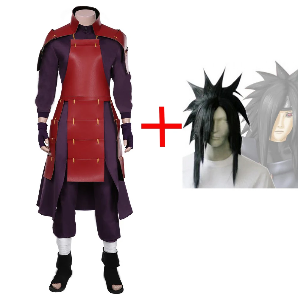 Top Trends: Anime Uniform Uchiha Madara Cosplay Battle Suit Halloween Party Full Set Wigs Costume Retro Uniform Battle Costumes Shoppable Styles