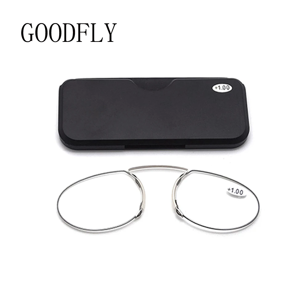 Top Trends: Mini Reading Glasses Men Women Nose Clip Reader Blue Light Blocking Portable Wallet Presbyopic Eyeglasses With Case Eyewear 2023 Shoppable Styles