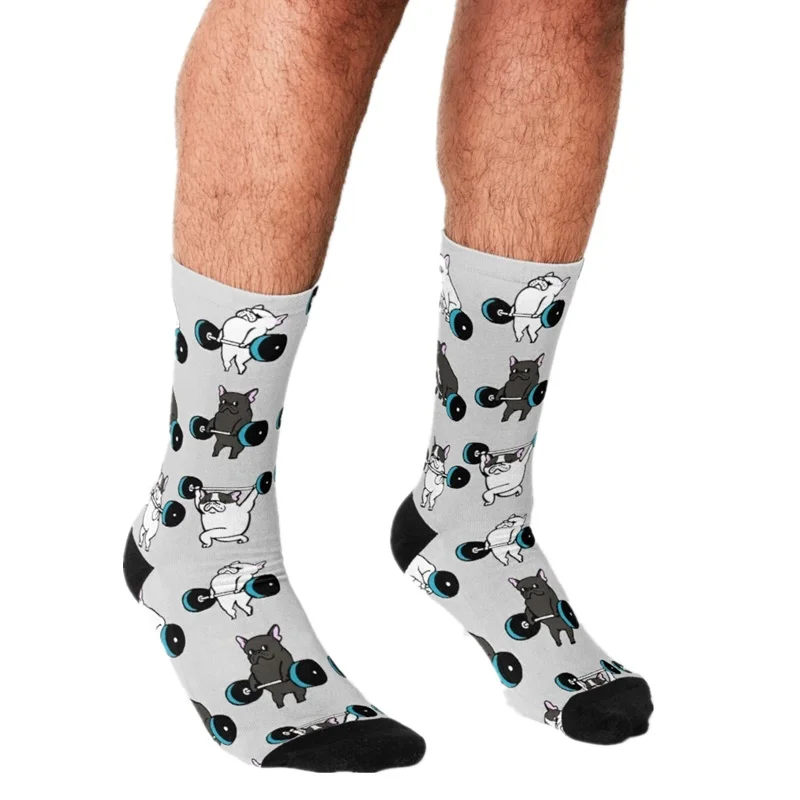 Top Trends: 2021 Funny Men&#039;s Socks Bear Weightlifting Pattern Printed Hip Hop Men Happy Socks Cute Boys Street Style Crazy Socks For Men Shoppable Styles