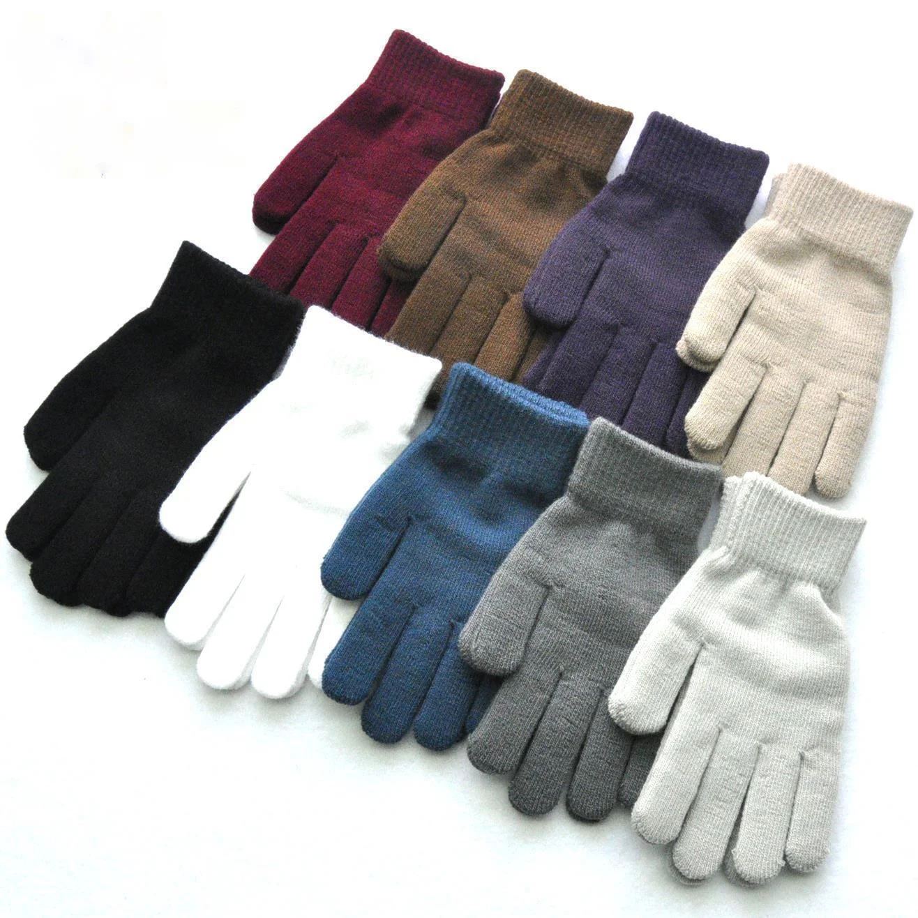 Top Trends: Knitted Woolen Gloves For Men And Women Winter Riding Cold Proof Warm Extra Thickened Mittens Simple Solid Sport Glove Shoppable Styles