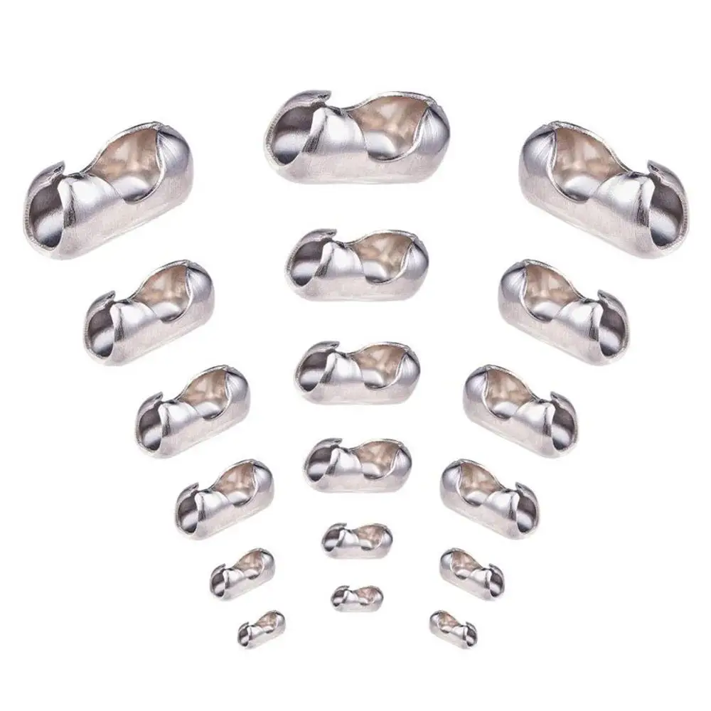 Top Trends: Silver Tone Stainless Steel Ball Chain Connector Clasps For DIY Necklace Bracelet Jewelry Making 50pcs / lot Shoppable Styles