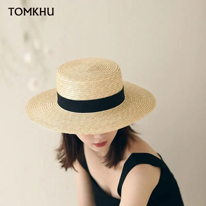 Top Trends: Fashion Summer Women Wide Brim Natural Straw Hat Chapeau Female Sun Hats Boater Black Panama Beach Hat Sombrero Mujer Fedora Cap Shoppable Styles