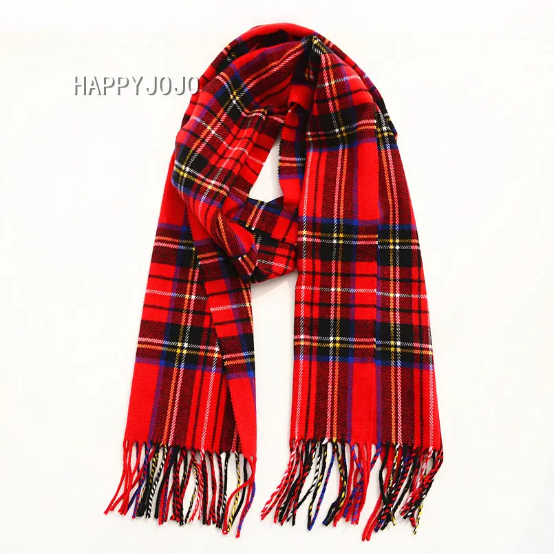 Top Trends: Classic Red Plaid Children Scarf Warm Winter Small Narrow Shawl Women Ladies Lovely Fashion Casual Scarves For Child Boy Girl Shoppable Styles