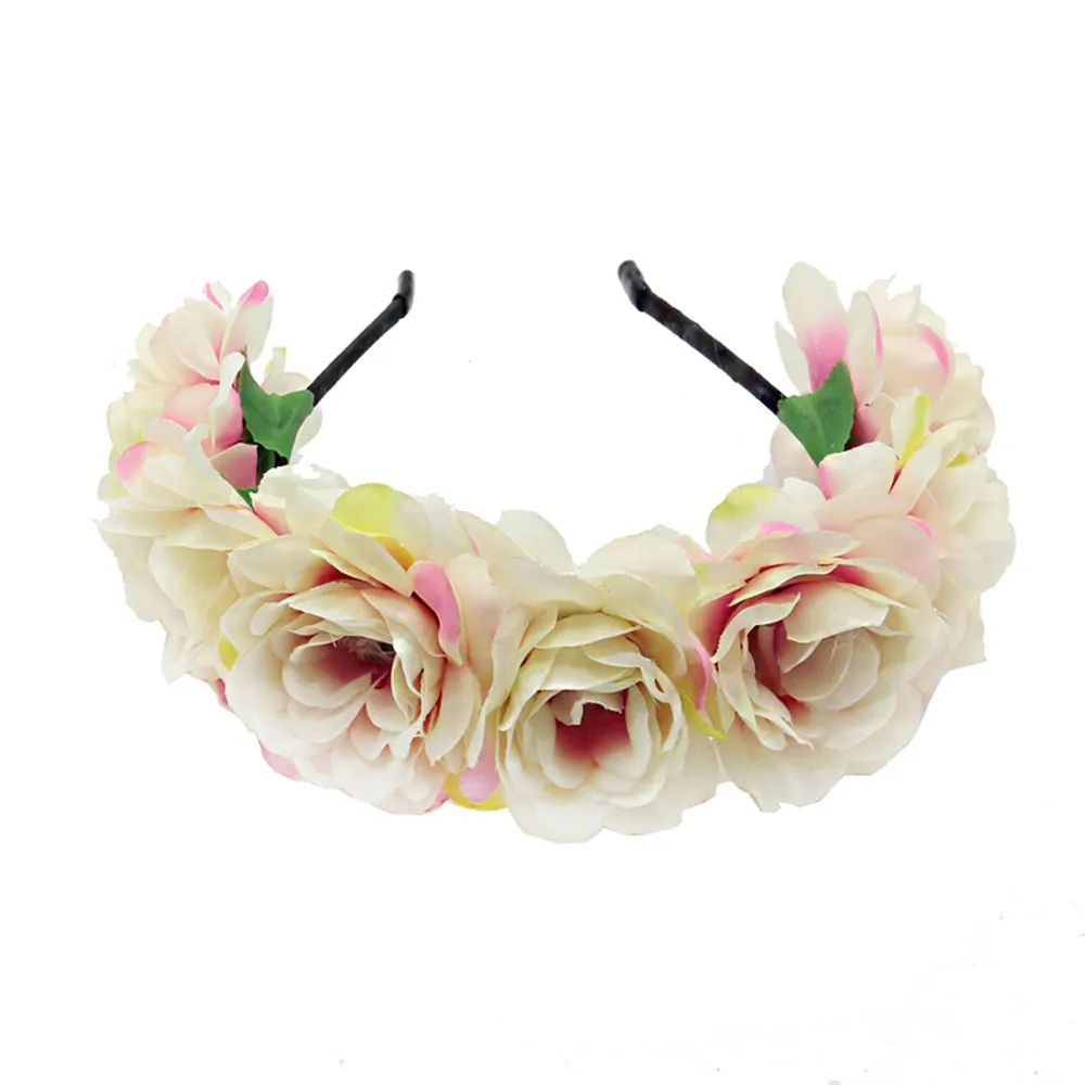 Top Trends: Women Bridal Girl Rose Flowers Head Hoop Crown Headband Wedding Headpiece Hair Band Accessories Artificial Wreaths Garland Shoppable Styles - Image 6