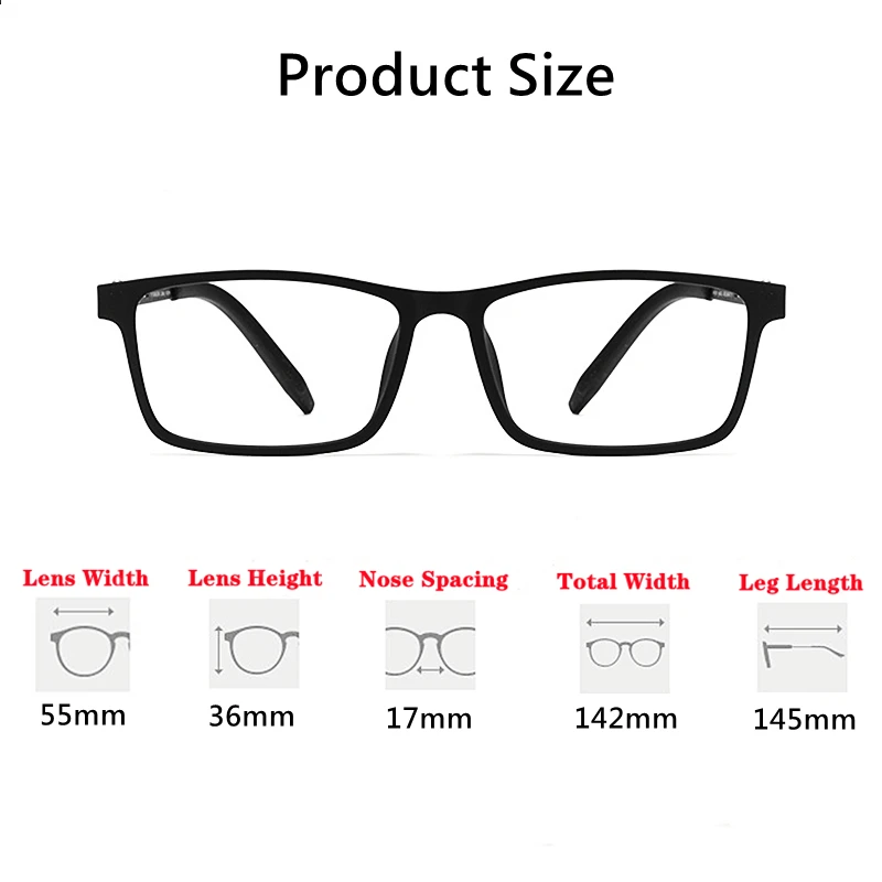 Top Trends: YIMARUILI Ultra-light Fashion TR90 Square Eyewear Pure Titanium Myopia Eyeglasses Optical Prescription Glasses Frame Men 8822T Shoppable Styles - Image 5