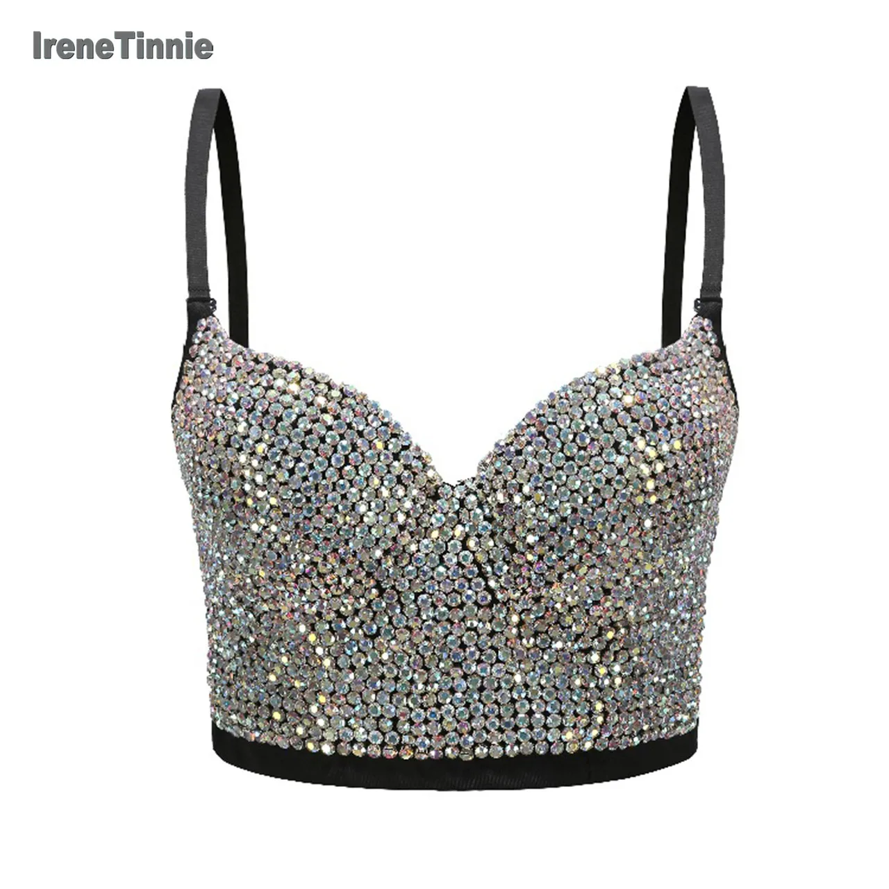 Top Trends: Irene Tinnie Hand-Made Pearls Jewel Diamond Bralet Women Bustier Bra Wedding Party Night Club Corset Cropped Top Vest Plus Size Shoppable Styles