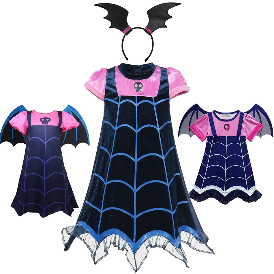 Top Trends: Girl Vampirina Costumes Children Cosplay Vampire Dress Up Costume Halloween Girls Dresses Carnival Party Disguise Mask Headband Shoppable Styles