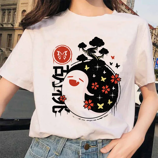 Top Trends: Genshin Impact T Shirt Women Game Cartoon Print T-Shirt Femme Kawaii Clothes Summer Tops Hu Tao Tshirt Funny Keqing Female Shoppable Styles - Image 2