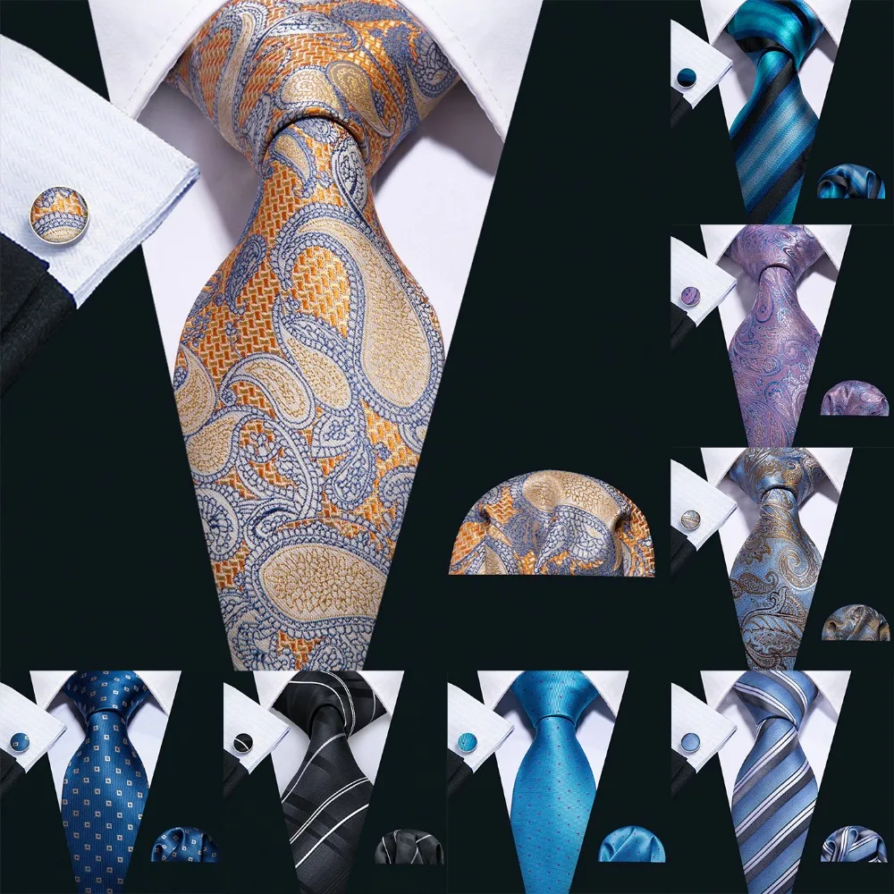 Top Trends: 2019 Barry.Wang 20 Colors Paisley 100% Silk Ties For Men Gifts Wedding Necktie Gravata Handkerchief Set Men Business Groom S-20P Shoppable Styles