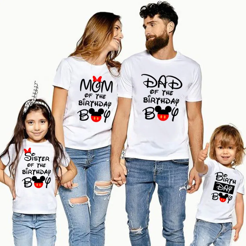 Top Trends: Disney Matching Family Outfits For Birthday Boy Mickey Mouse Theme Family Look T-shirt Party Clothes Father Mother Daughter Son Shoppable Styles