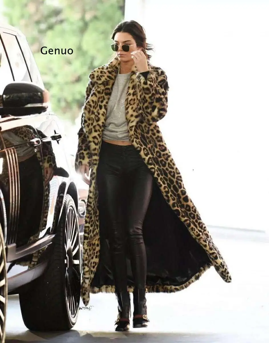 Top Trends: Women's Fashion Ultra-Long To Ankles Leopard Coat Winter Warm Coral Fleece Jacket Temperament Thick Windproof Overcoat Shoppable Styles