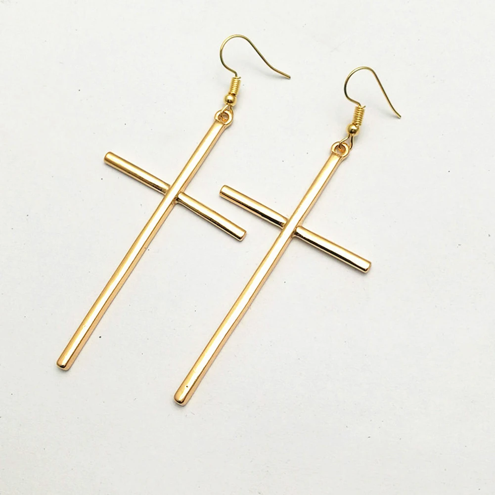 Top Trends: Ethnic Big Cross Long Earrings For Women Gold Color Drop Earrings Jewelry Dropshipping Bijoux Ethnique Femmes Shoppable Styles - Image 5