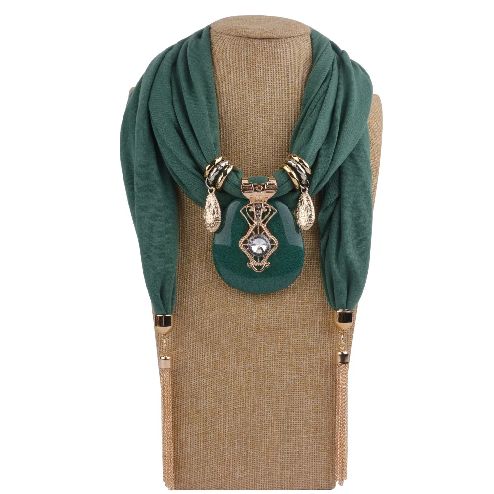 Top Trends: Fashion Women Solid Color Tassel Wrap Scarf Multi-style Decorative Jewelry Necklace Pendant Scarf Hijabs Femme Head Scarves Shoppable Styles