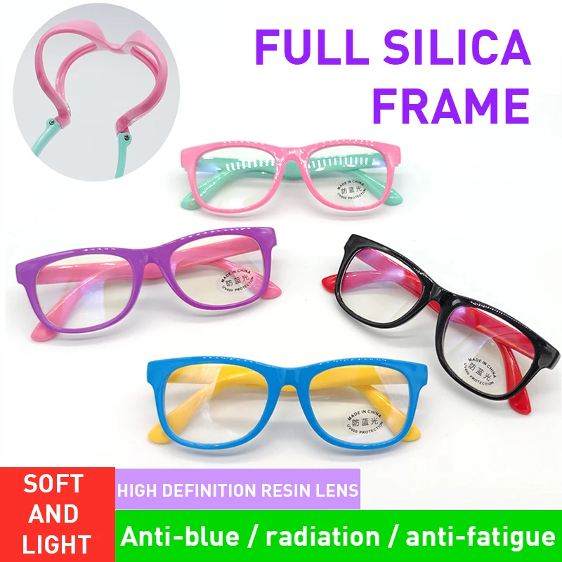 Top Trends: Anti Blue Light Kids Glasses Children Boy Girls Filter Soft Frame Square Computer Optical Frame Reflective Blocking Eyeglasses Shoppable Styles