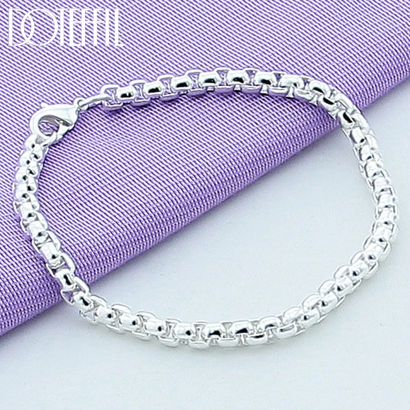 Top Trends: DOTEFFIL 925 Sterling Silver 24K Gold Round Box Chain Bracelet For Women Fashion Charm Wedding Engagement Party Jewelry Shoppable Styles