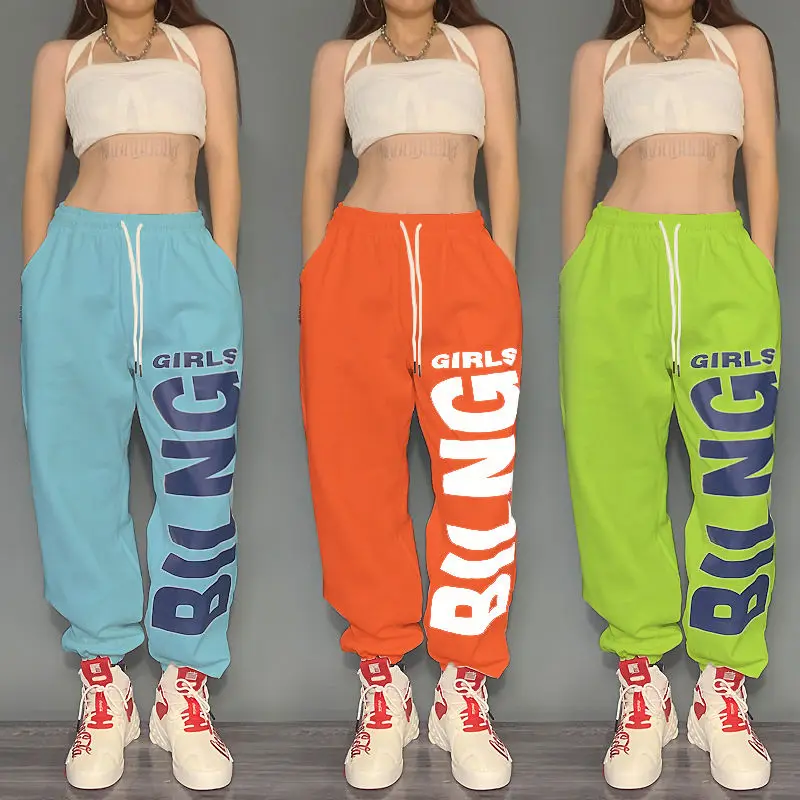 Top Trends: Woman High Waist Loose Tie Feet Letter Sweatpants Pockets Printing Fashion Streetwear High Street Jogging Sports Women's Pants Shoppable Styles - Image 2