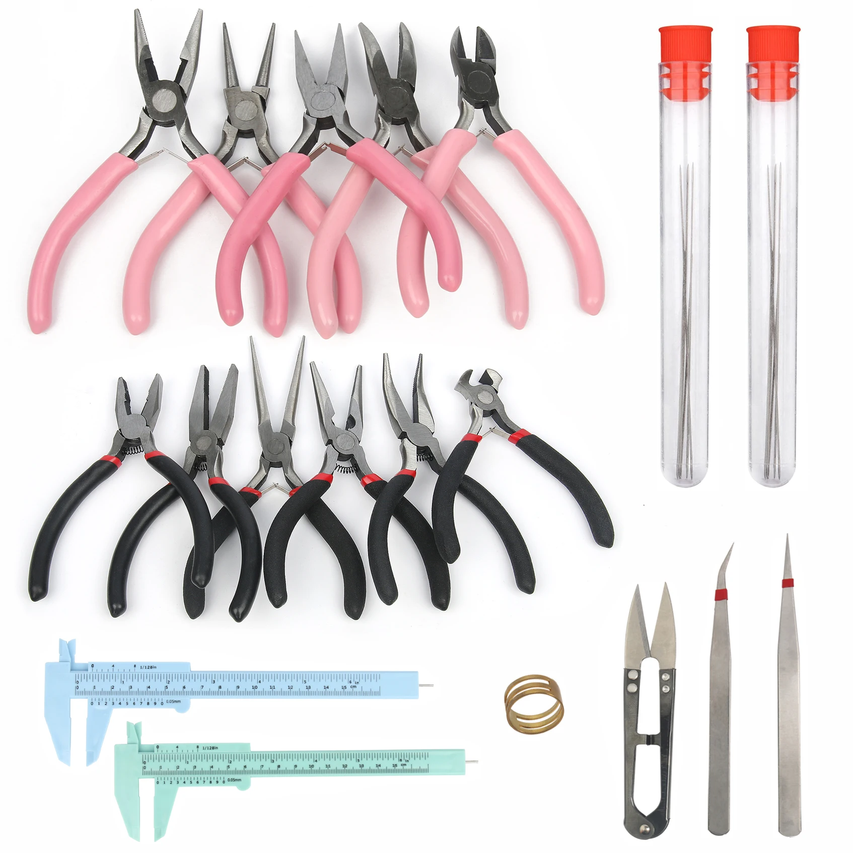 Top Trends: Jewelry Making DIY Tool Sets Repair Accessories With Pliers Beading Needle Scissors Vernier Caliper Elastic Thread Copper Wire Shoppable Styles