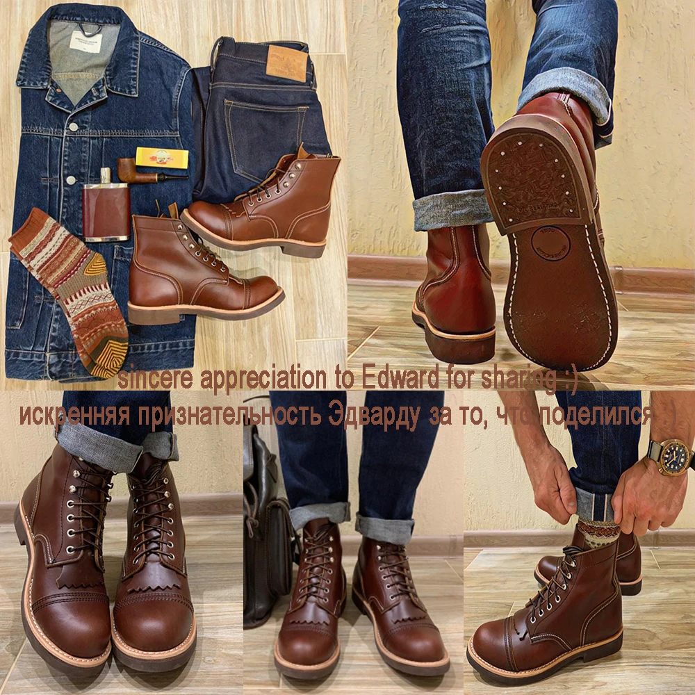 Top Trends: YQ8111 Red Tornado Size 35-50 Super Quality Genuine Cowhide Leather Handmade Goodyear Welted American Boots Custom Made Service Shoppable Styles