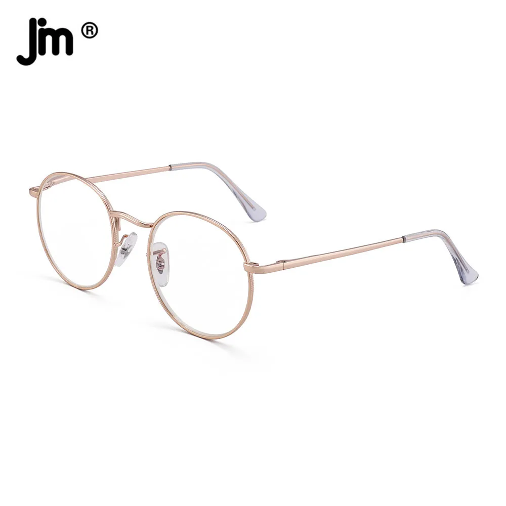 Top Trends: JM Round Blue Light Blocking Reading Glasses Men Women Spring Hinge Metal Frame Vintage Magnifier Diopter Presbyopic Shoppable Styles