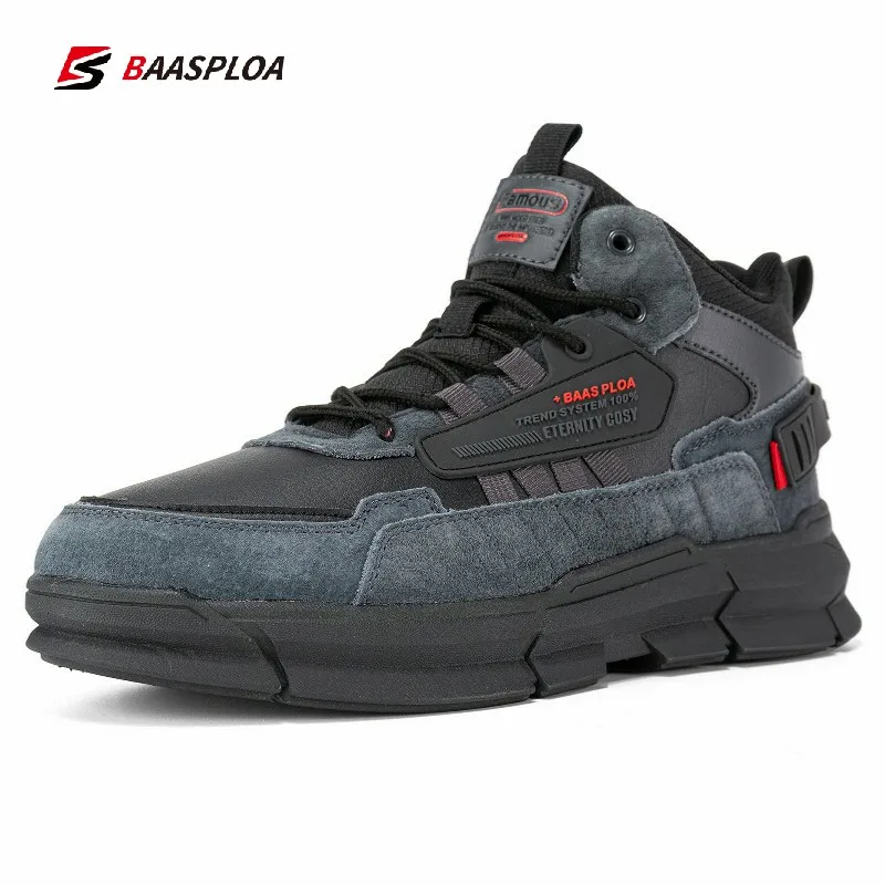 Top Trends: Baasploa Winter Men Leather Comfortable Cotton Shoes Waterproof Warm Outdoor Sneakers Non-slip Wear-resistant Walking Shoes Shoppable Styles