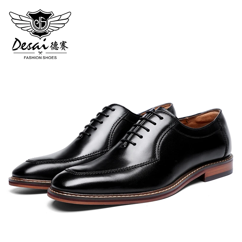 Top Trends: Desai Men Dress Shoes Oxfords Genuine Leather Italian Formal Shoes For Man Party Classic Black High Korean 2020 Shoppable Styles