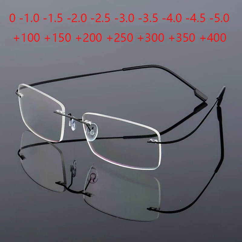 Top Trends: Ultralight Coating Frameless Myopia Glasses -1.0 -1.5 -2.0 To -5.0, Rimless Super Light Stainless Steel Hyperopia + 1.0 + 2.0 + 4.0 Shoppable Styles