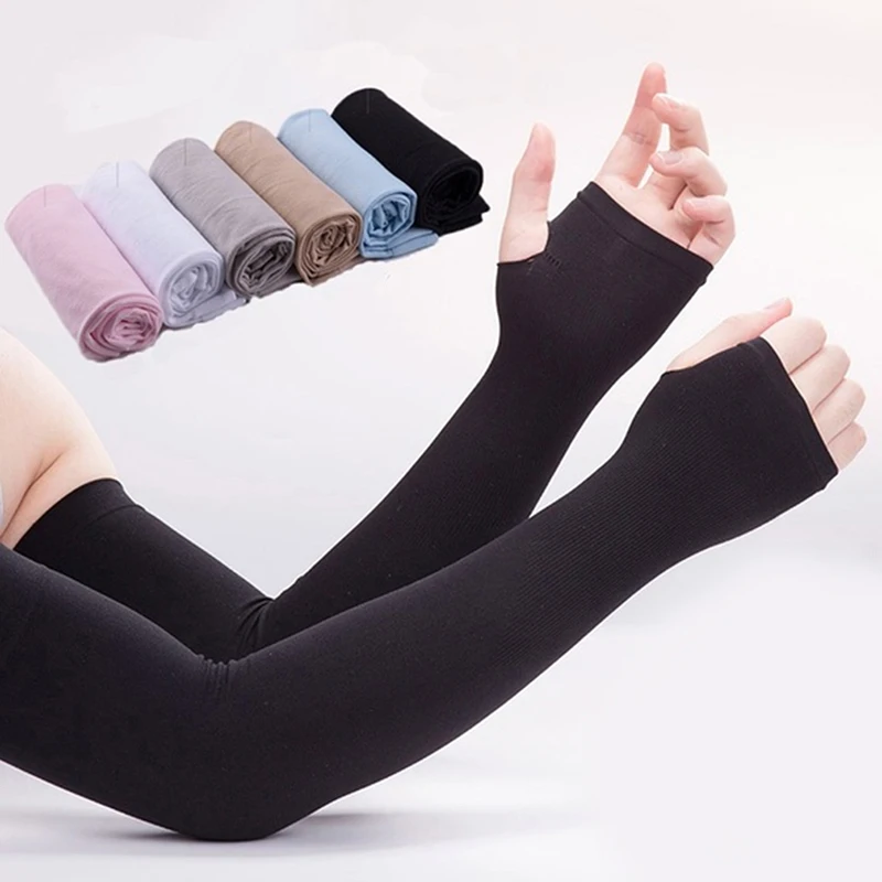 Top Trends: Ice Silk Sleeve Sunscreen Cuff Arm Sleeves Sun Protect Anti-Slip Summer Men Women Gloves Outdoor Riding New Shoppable Styles