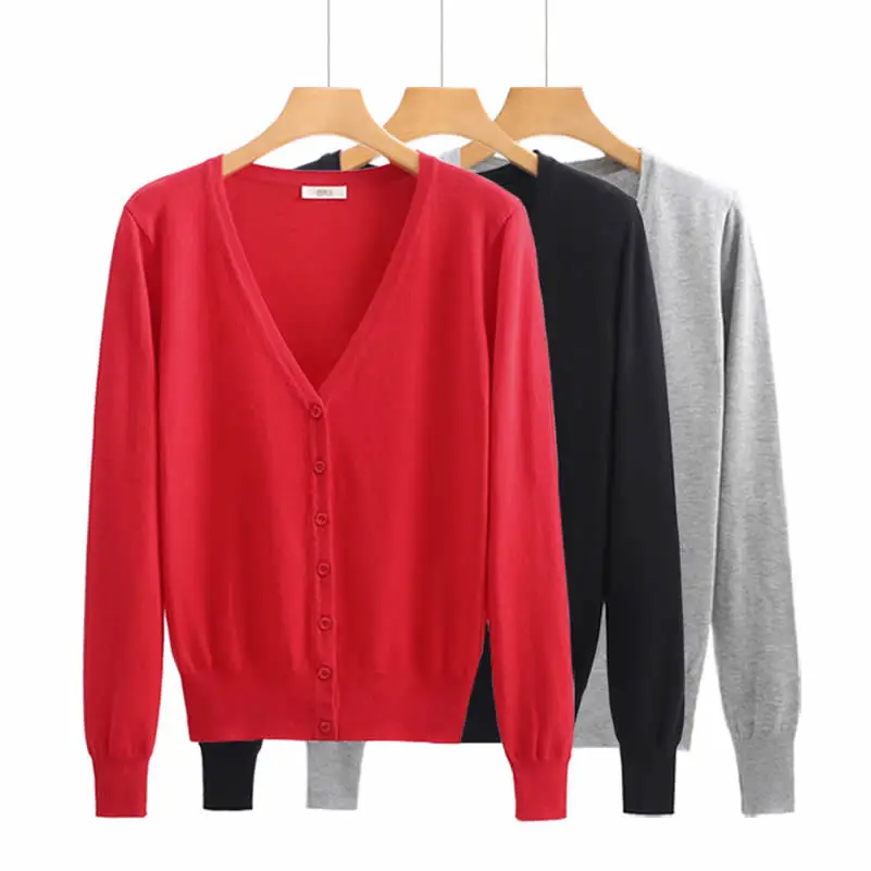 Top Trends: 6XL Plus Size Women Knitted Cardigan Coat 17 Solid Color Winter Casual V-Neck Long Sleeve Crochet Knit Sweater Coat Female Top Shoppable Styles