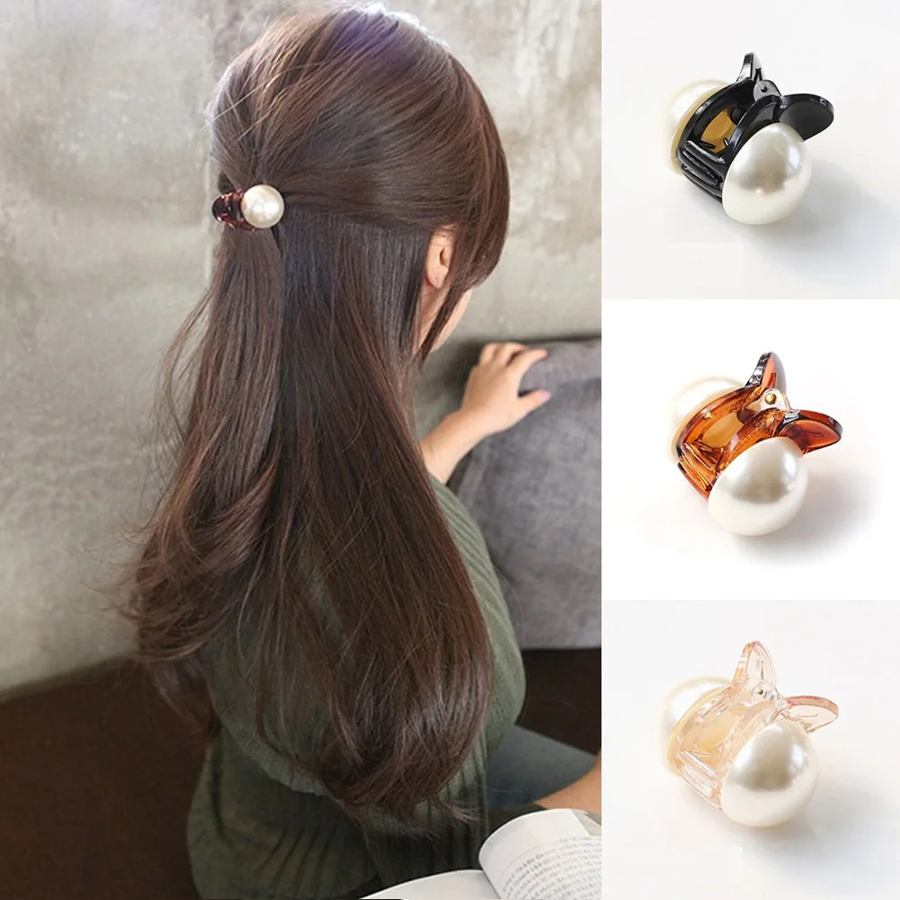 Top Trends: Korean Sweet Mini Round Pearl Hairpins For Women Girls Hair Claw Barrettes Hair Crab Clips Styling Make UP Tool Hair Accessories Shoppable Styles