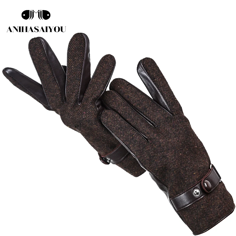 Top Trends: Fashion Men Touch Gloves, Keep Warm Gloves Male Winter, Cold Windproof Riding Men's Leather Gloves, sheepskin Men's Gloves -2010 Shoppable Styles