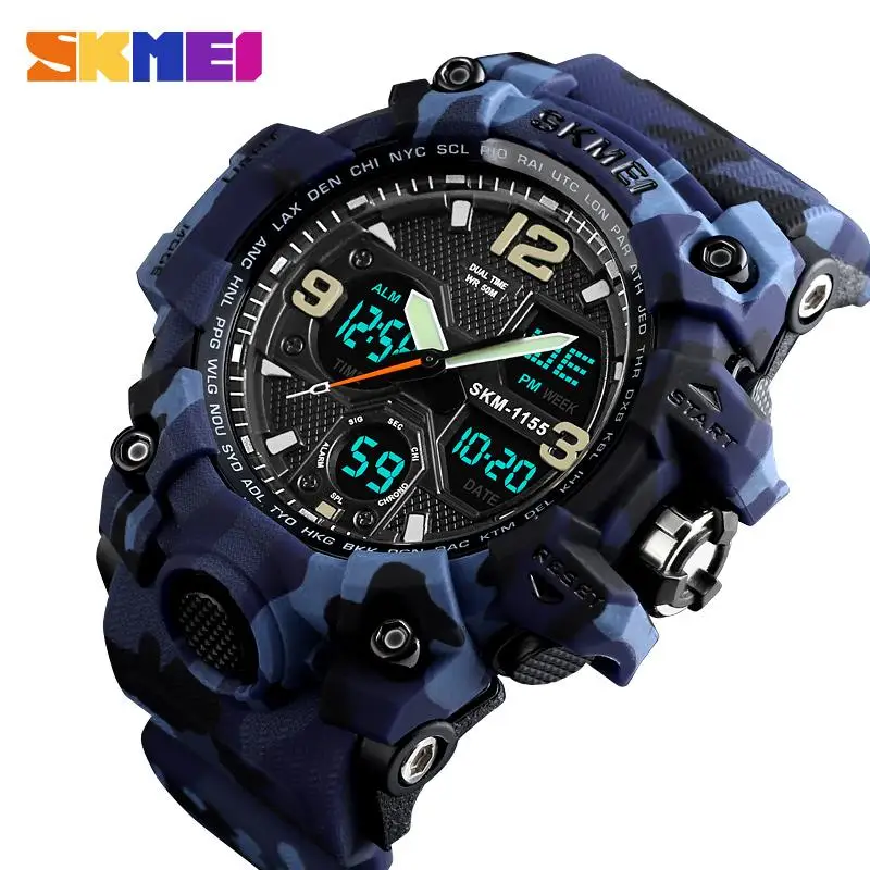 Top Trends: Top Brand SKMEI Sport Watch Men Military Digital Watches 5Bar Waterproof Dual Display Wristwatches Relogio Masculino 1155B Shoppable Styles