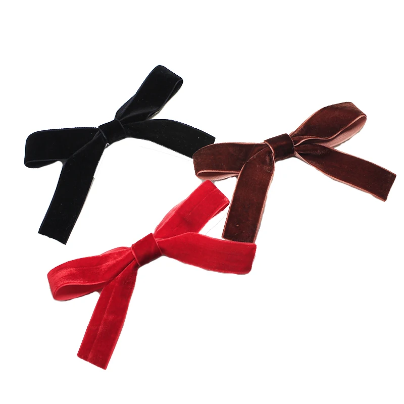 Top Trends: Lystrfac Fashion Velvet Bow Hairpin Women Girls Black Red Hairclip Headdress Bang Bow Hairgrips Back Head Retro Hair Accessories Shoppable Styles - Image 2