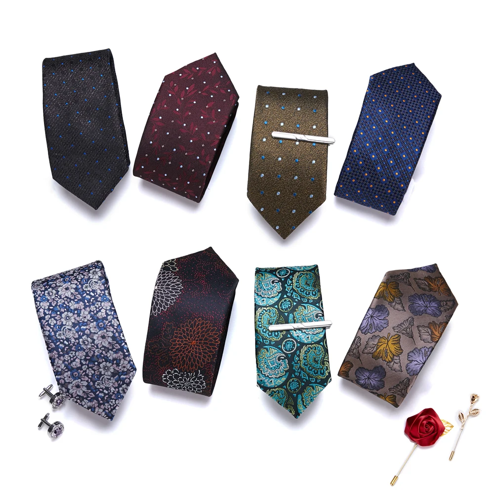 Top Trends: 100 Styles Silk Men&#039;s Ties Stripe Flower Floral 7.5 Cm Jacquard Necktie Accessories Daily Wear Cravat Wedding Party Gift For Man Shoppable Styles