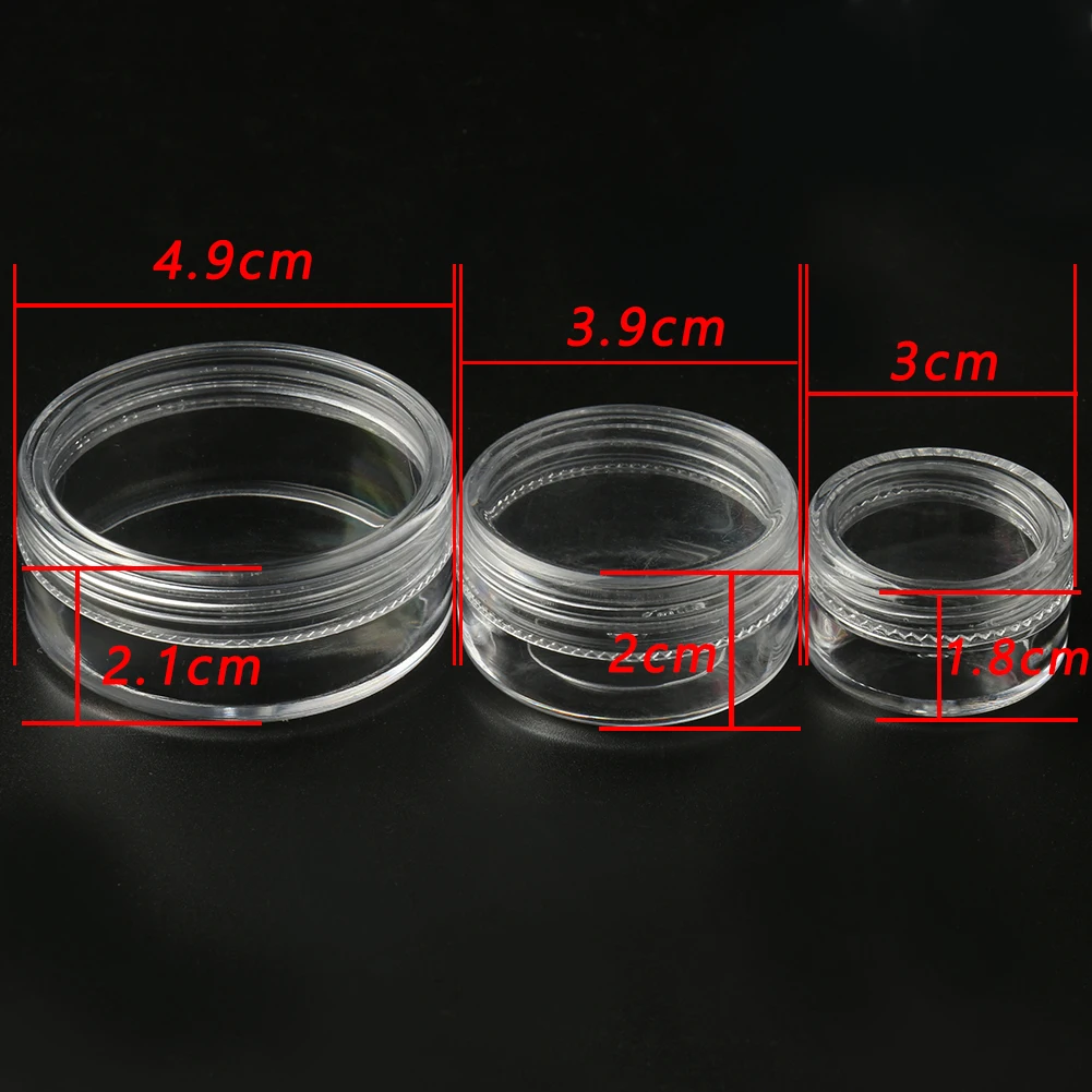 Top Trends: 4pcs Plastic Storage Box Transparent Small Round Container Jar Refillable Cosmetic Portable Boxes For Jewelry Display Packaging Shoppable Styles - Image 3