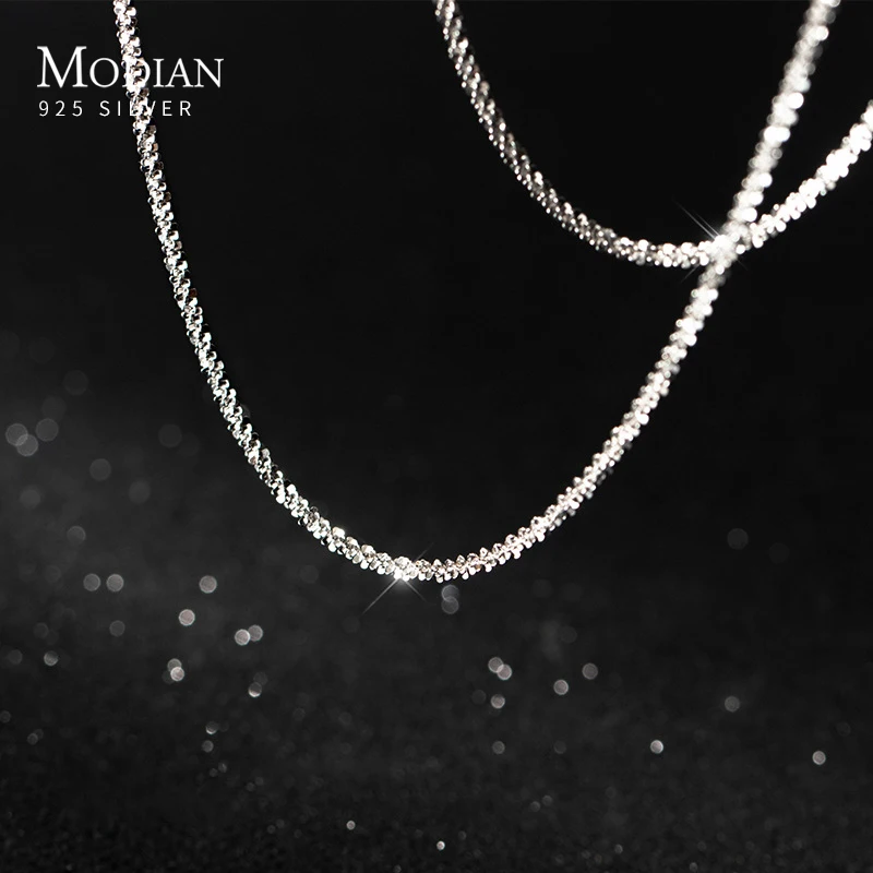 Top Trends: Modian Dazzling Simple Adjustable Necklace For Women Girls 925 Sterling Silver Luxury Brand Jewelry 2024 New Mode Accessories Shoppable Styles - Image 3