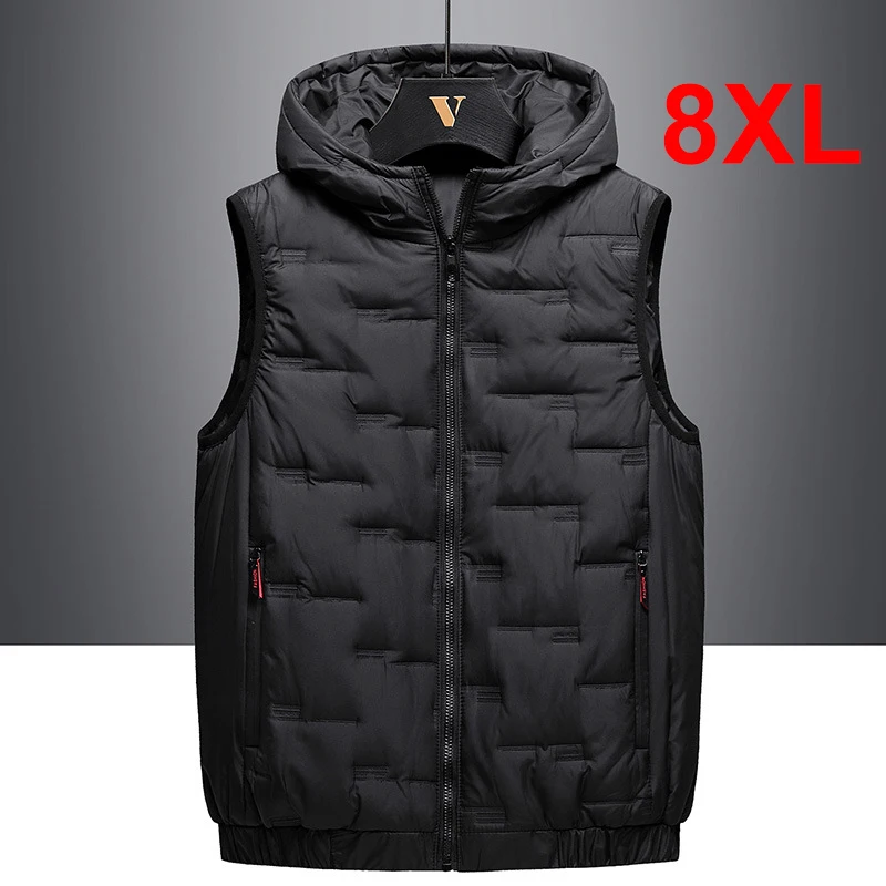 Top Trends: Autumn Winter Thick Vest Men Fashion Warm Vests Thick Sleeveless Jacket Coat Solid Color Male Waistcoat Plus Size 7XL 8XL Shoppable Styles