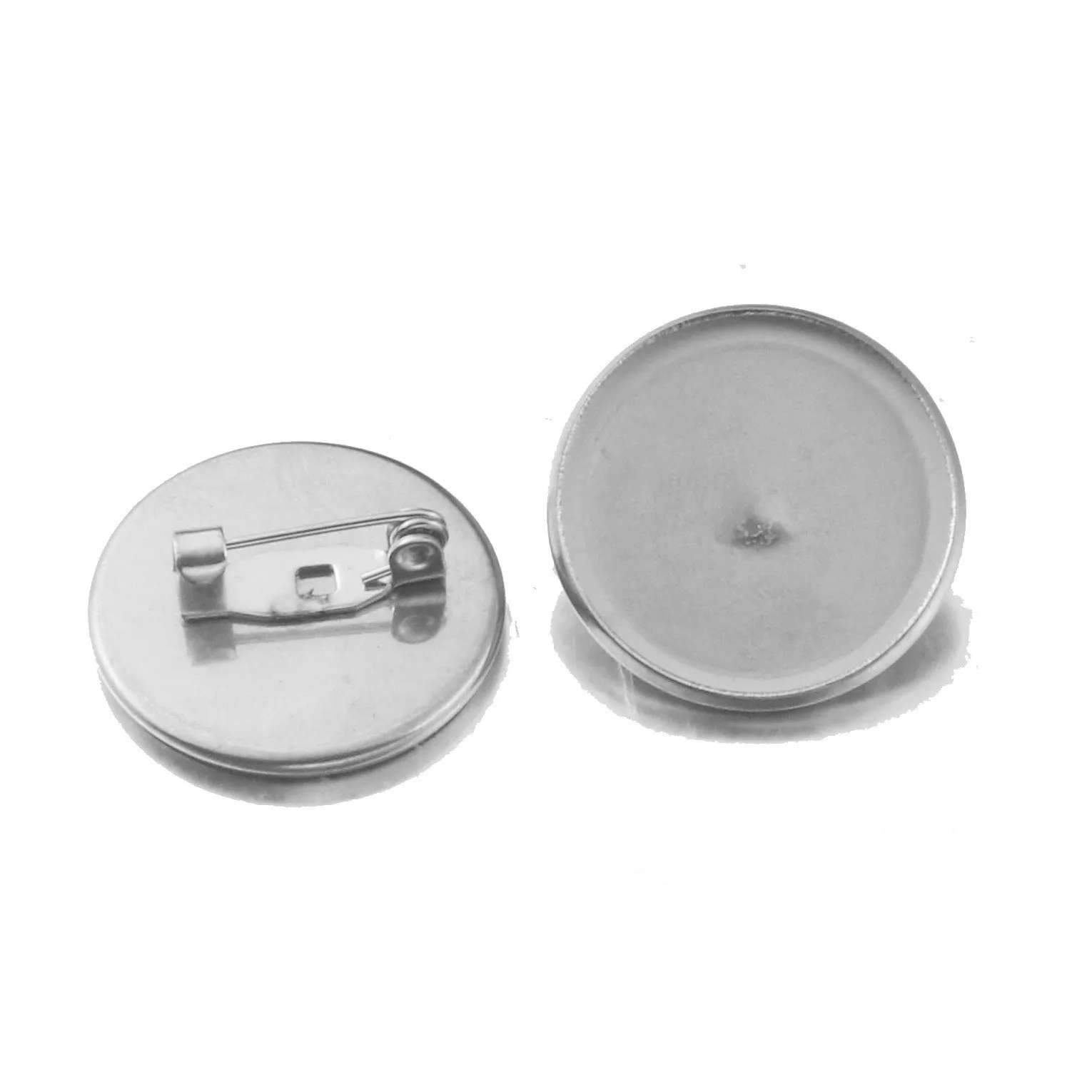 Top Trends: 10pcs / set 14 / 16 / 18 / 20 / 25 / 30mm Stainless Steel Brooch Base Pin Disk Base Pad Bezel Blank Cabochon Trays Backs For Jewelry Making Shoppable Styles - Image 5