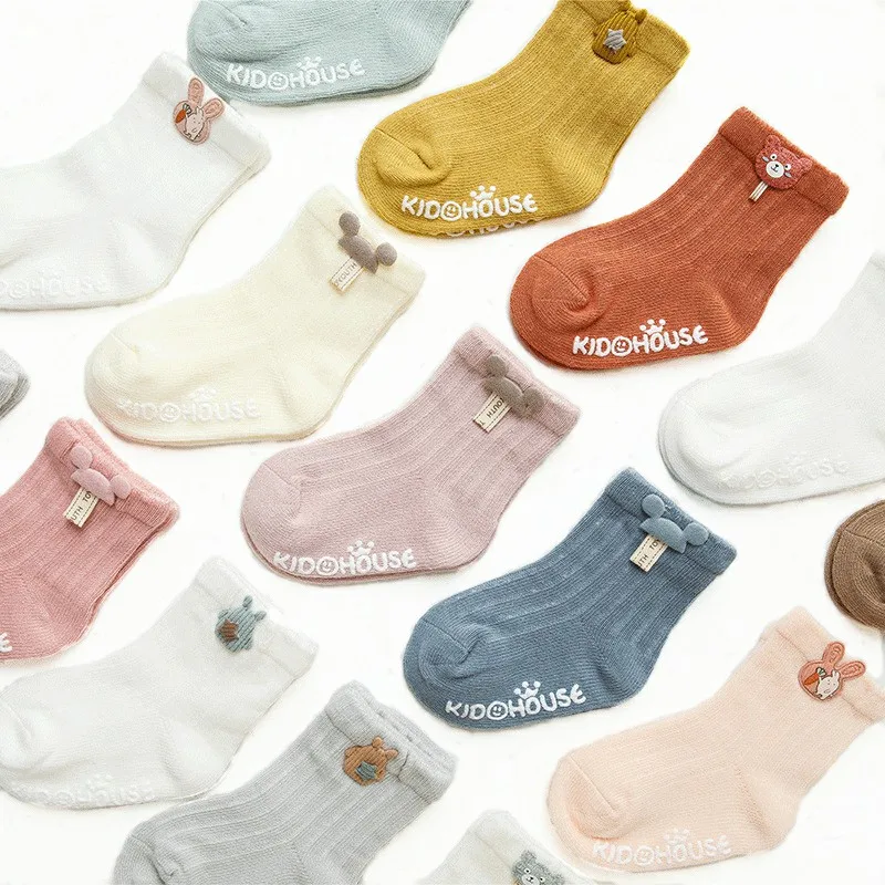 Top Trends: 3 Pairs / Lot Infant Sock Cute Cartoon Newborn Baby Socks Dispensing Glue Non-slip Boys Girls Baby Socks Floor Socks Kids Sock Shoppable Styles