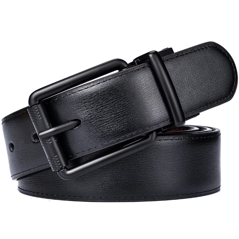 Top Trends: 1Pcs Men's Leather Reversible Belt Roller Buckle 34MM One Reverse For 2 Colors Suitable For Pairing Casual Jean Shoppable Styles - Image 6