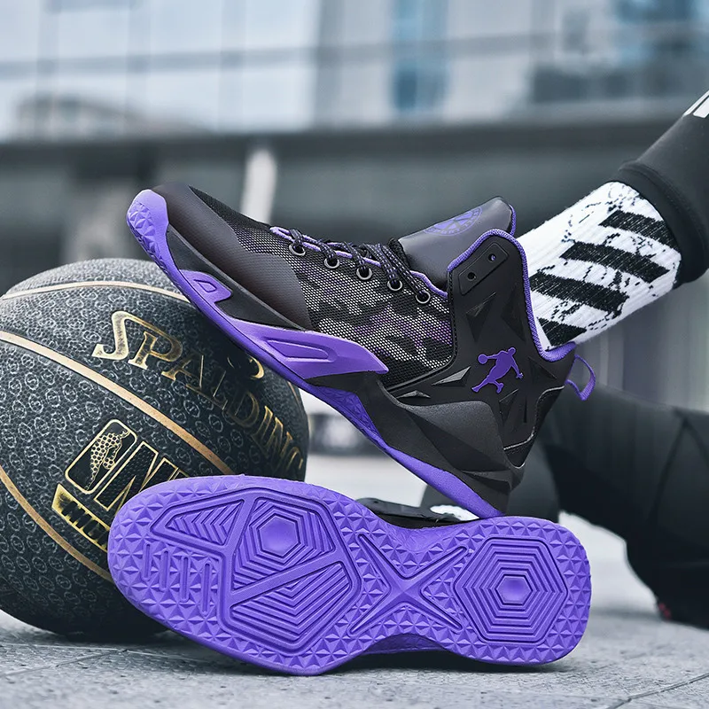 Top Trends: New 2022 Black Purple Original Basketball Shoes Men Outdoor Trending Basketball Sneakers High Quality Sports Men Training Shoes Shoppable Styles