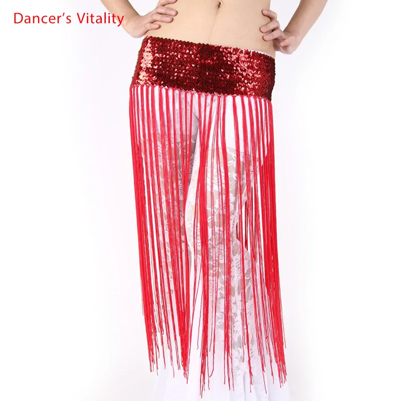 Top Trends: Belly Dance Costumes Belt Elastic Force Sequin Long Tassel Belly Dance Hip Scarf For Women Belly Dancing Belts Shoppable Styles