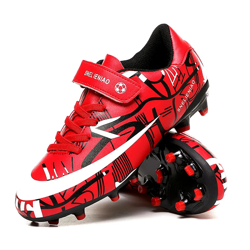 Top Trends: 2020 New Kids Soccer Shoes Red Low Top Comfortable Spike Kids Shoes Graffiti Printed Chaussure Football Enfant Zapatos De Futbol Shoppable Styles